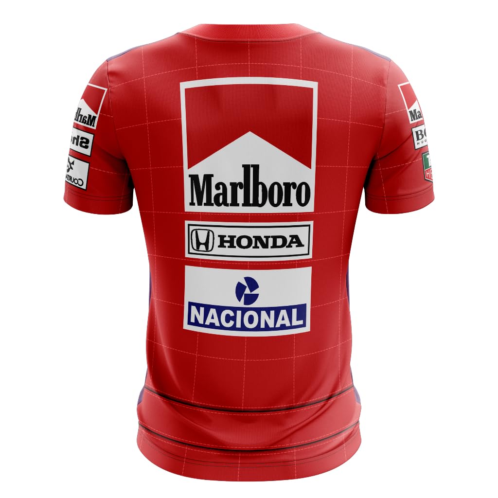 Camiseta Ayrton Senna Inspiração Macacão McLaren MPA/8 material Dry Fit