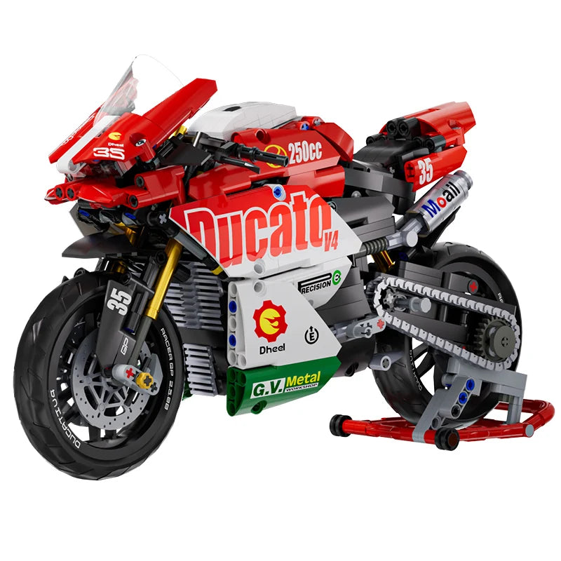 Famous V4 Motorcycle Building Blocks Set Super Motorbike Model Kit Technical Racing Kids Assembled Toys Gifts For Boys And Girls