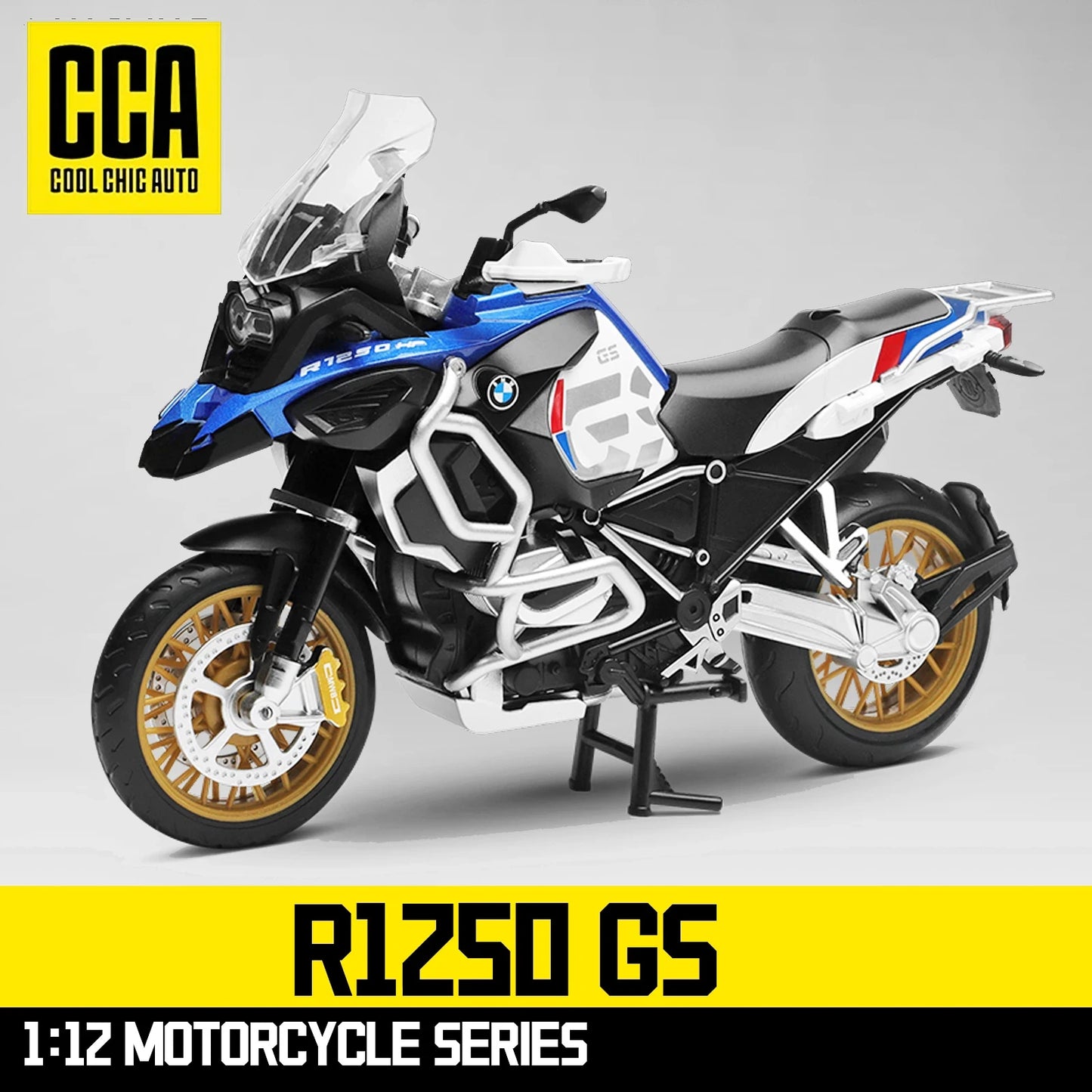 CCA R1250 GS. 1:12 Alloy Die-cast Car Motorcycle Model, Toy Gift Giving, Die-cast Static Motorcycle Model